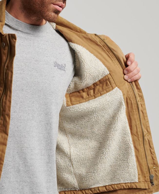 jaqueta de rancho de roupa de trabalho homens marrom roupas Superdry 2208H4450