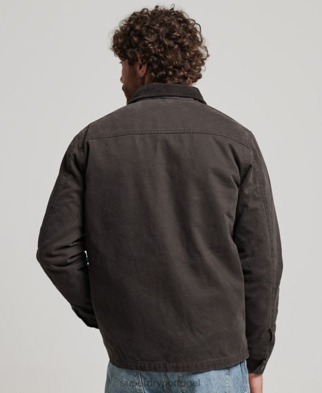 jaqueta de rancho de roupa de trabalho homens marrom roupas Superdry 2208H4649