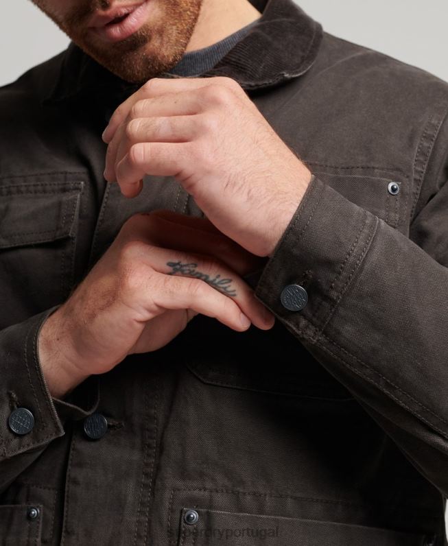 jaqueta de rancho de roupa de trabalho homens marrom roupas Superdry 2208H4649