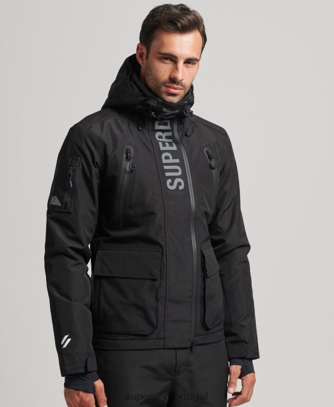 jaqueta de resgate final homens preto roupas Superdry 2208H6403