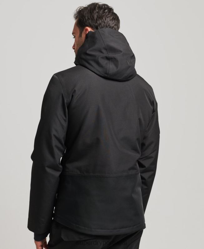 jaqueta de resgate final homens preto roupas Superdry 2208H6403