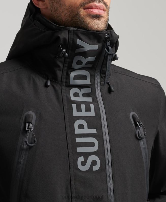 jaqueta de resgate final homens preto roupas Superdry 2208H6403