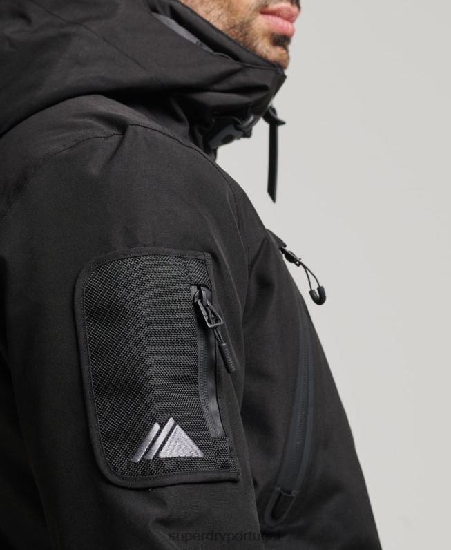 jaqueta de resgate final homens preto roupas Superdry 2208H6403