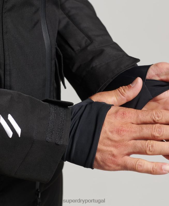jaqueta de resgate final homens preto roupas Superdry 2208H6403