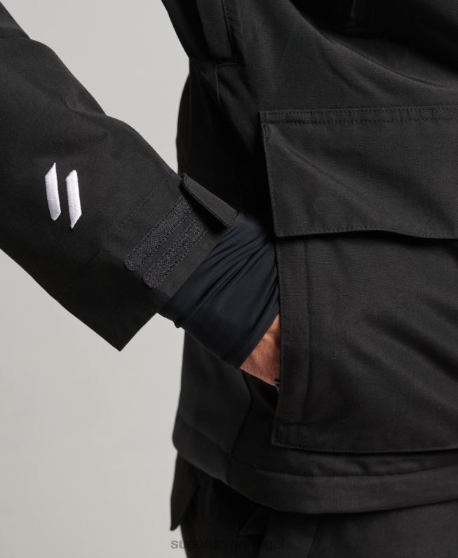 jaqueta de resgate final homens preto roupas Superdry 2208H6403