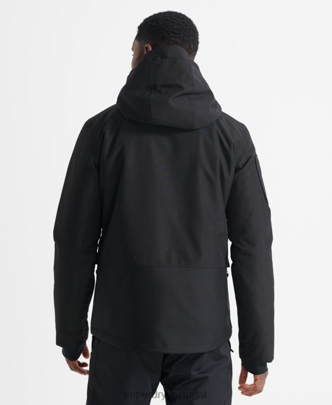 jaqueta de resgate final homens preto roupas Superdry 2208H6459