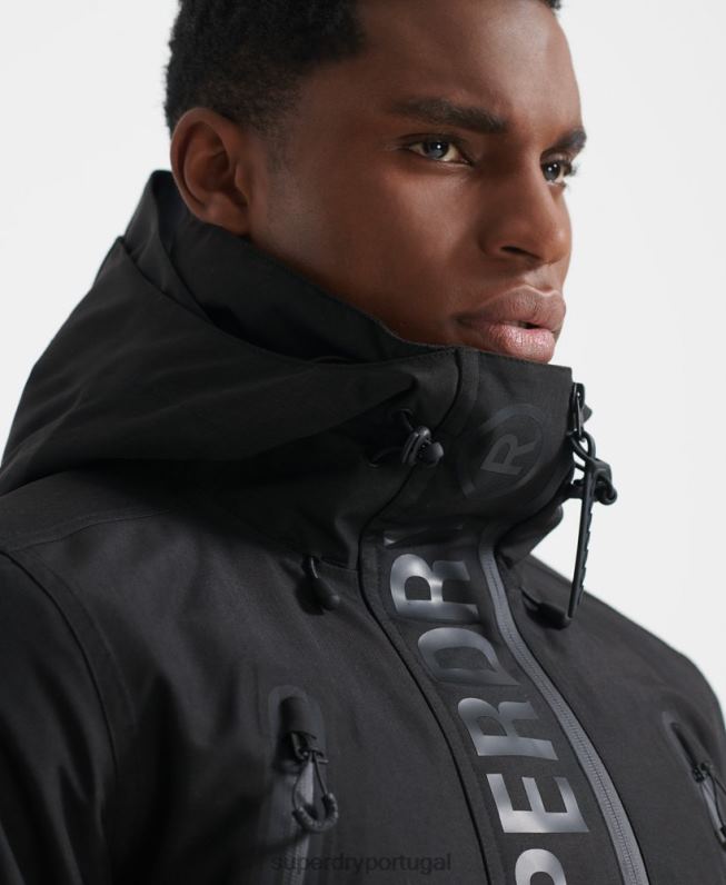 jaqueta de resgate final homens preto roupas Superdry 2208H6459