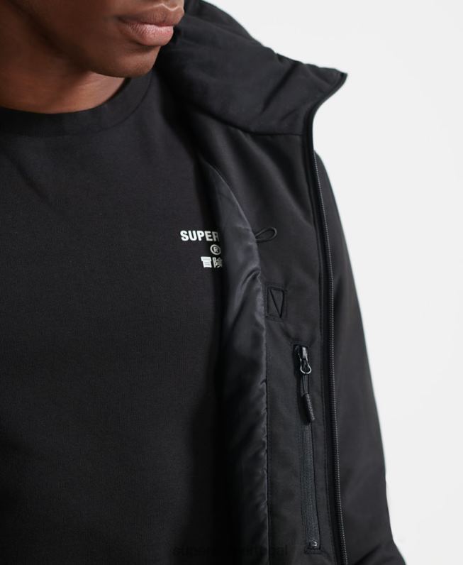 jaqueta de resgate final homens preto roupas Superdry 2208H6459