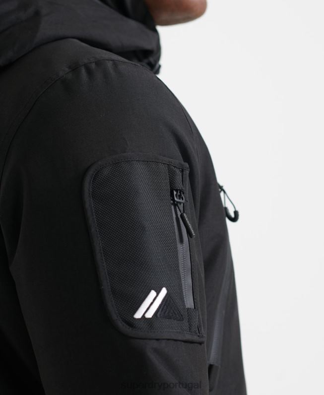 jaqueta de resgate final homens preto roupas Superdry 2208H6459