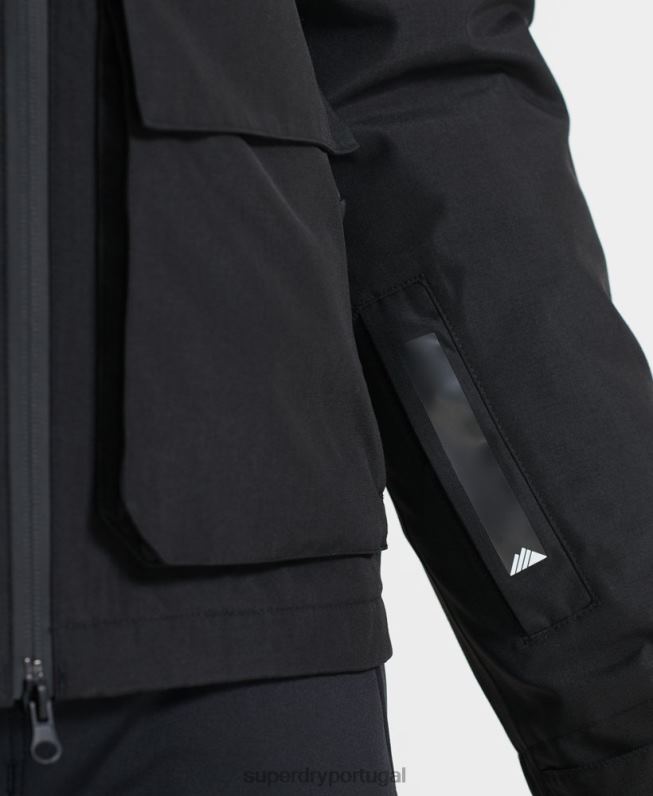 jaqueta de resgate final homens preto roupas Superdry 2208H6459