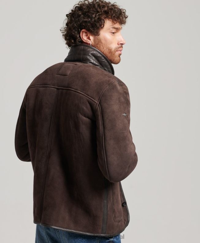 jaqueta de shearling homens marrom roupas Superdry 2208H4743