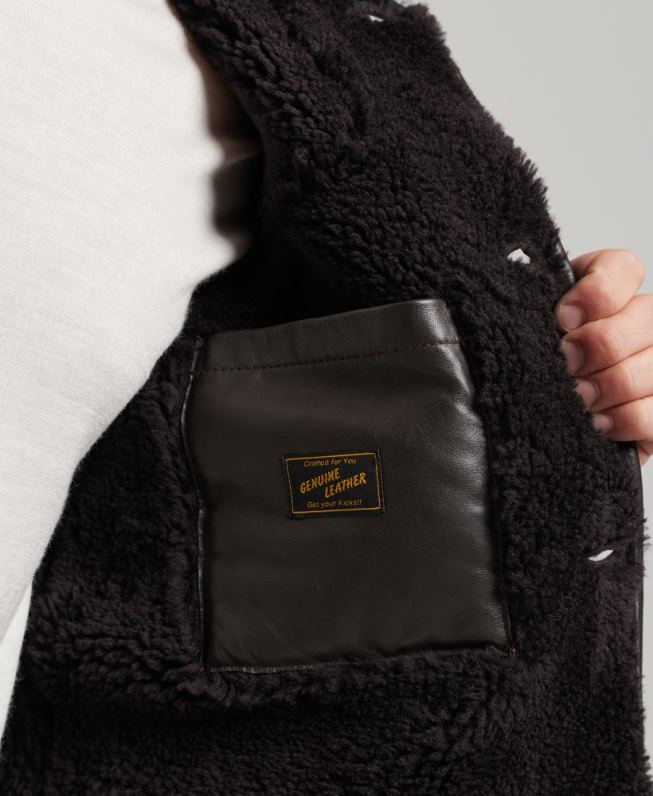 jaqueta de shearling homens marrom roupas Superdry 2208H4743