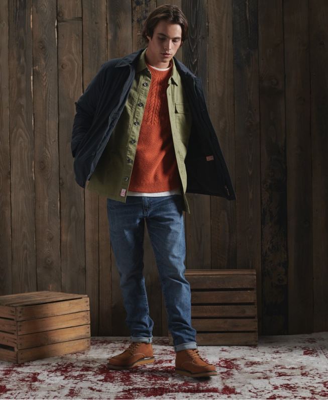 jaqueta de tanque seco de edição limitada homens marinha roupas Superdry 2208H4768