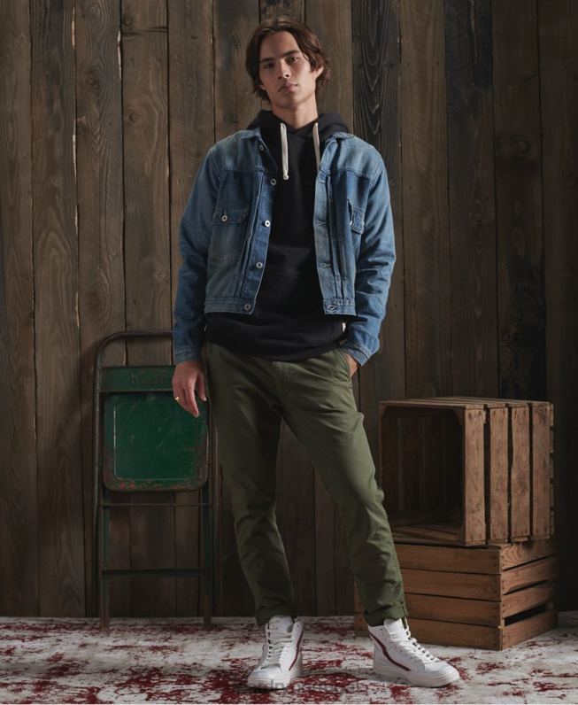 jaqueta de trabalhador japonesa seca de edição limitada homens azul roupas Superdry 2208H4733