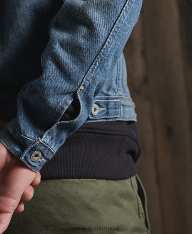 jaqueta de trabalhador japonesa seca de edição limitada homens azul roupas Superdry 2208H4733