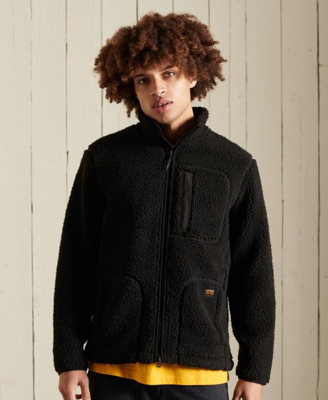 jaqueta de trabalho sherpa homens marrom roupas Superdry 2208H4710