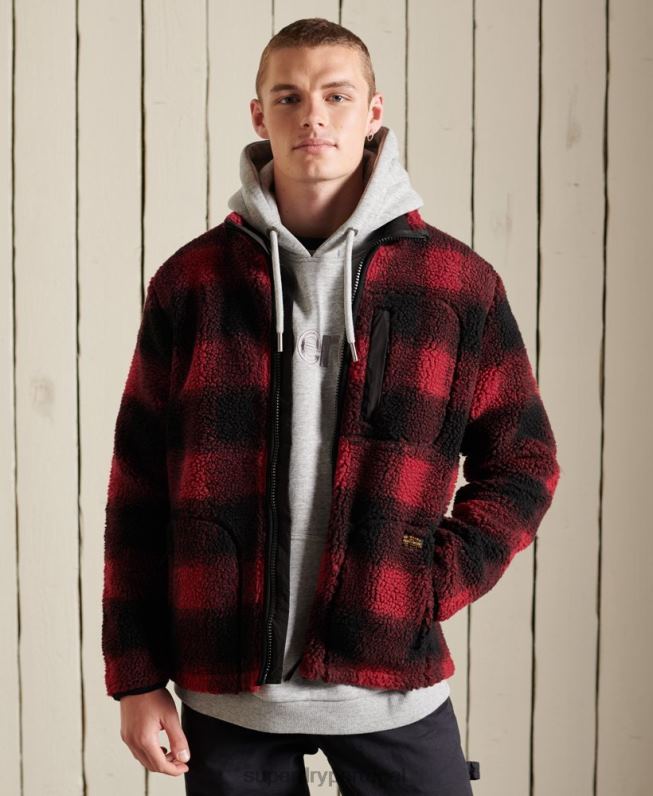 jaqueta de trabalho sherpa homens vermelho roupas Superdry 2208H4744