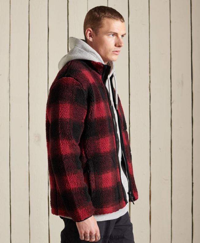 jaqueta de trabalho sherpa homens vermelho roupas Superdry 2208H4744
