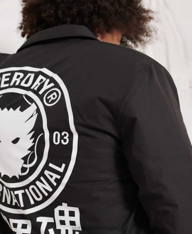 jaqueta de treinador da oposição homens preto roupas Superdry 2208H1189