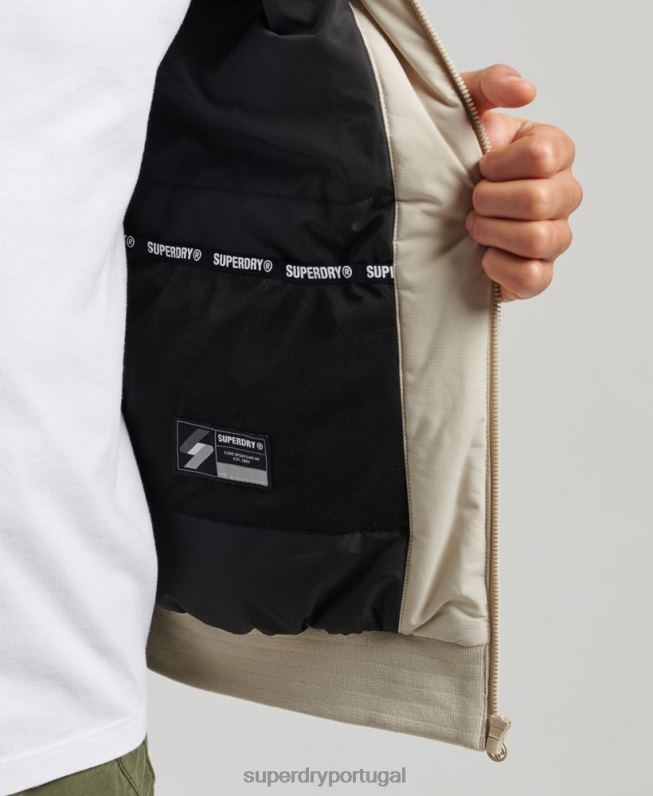 jaqueta de treinamento harrington homens bege roupas Superdry 2208H941