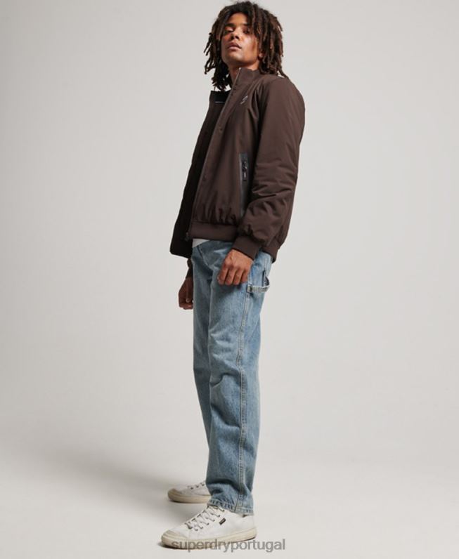 jaqueta de treinamento harrington homens marrom roupas Superdry 2208H1053