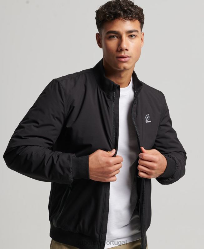 jaqueta de treinamento harrington homens preto roupas Superdry 2208H1038