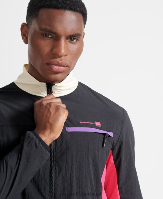 jaqueta de trem homens preto roupas Superdry 2208H4620