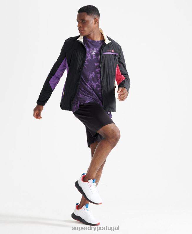 jaqueta de trem homens preto roupas Superdry 2208H4620