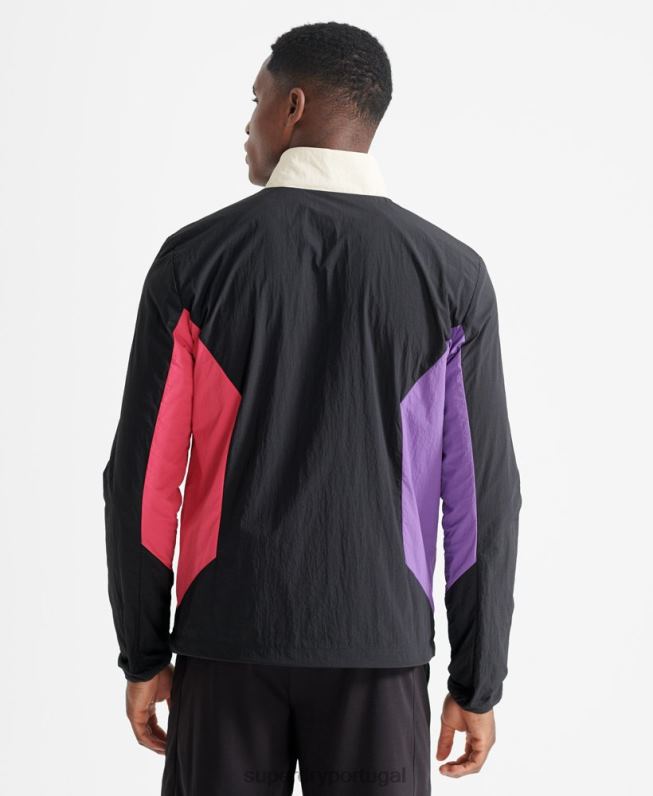 jaqueta de trem homens preto roupas Superdry 2208H4620