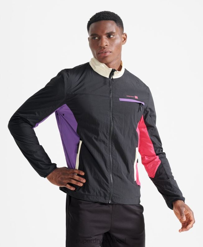 jaqueta de trem homens preto roupas Superdry 2208H4620