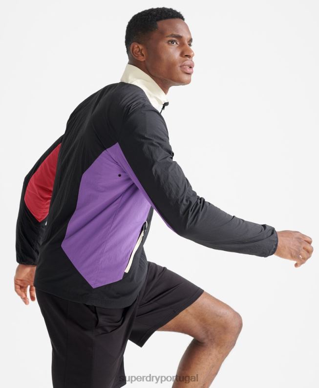 jaqueta de trem homens preto roupas Superdry 2208H4620