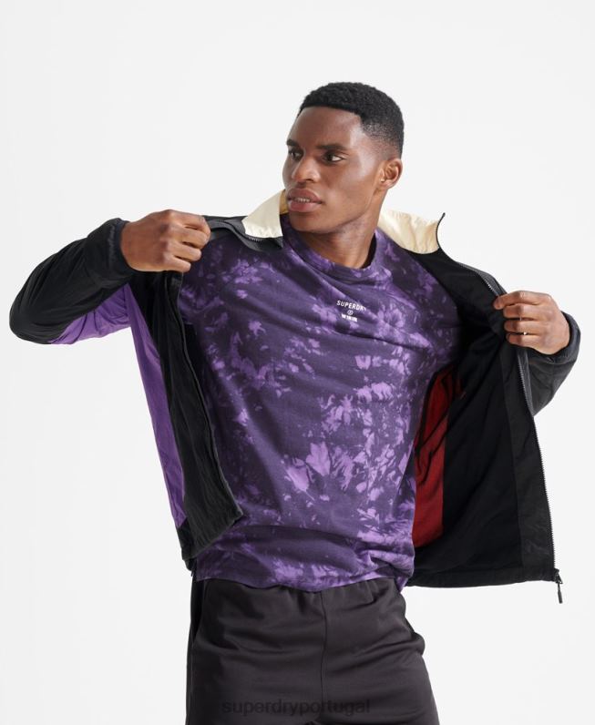 jaqueta de trem homens preto roupas Superdry 2208H4620