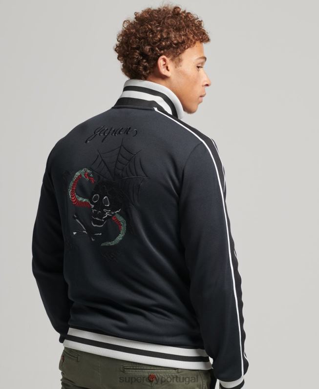 jaqueta de tricot suika homens cinza escuro roupas Superdry 2208H780