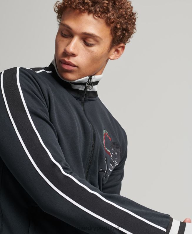 jaqueta de tricot suika homens cinza escuro roupas Superdry 2208H780