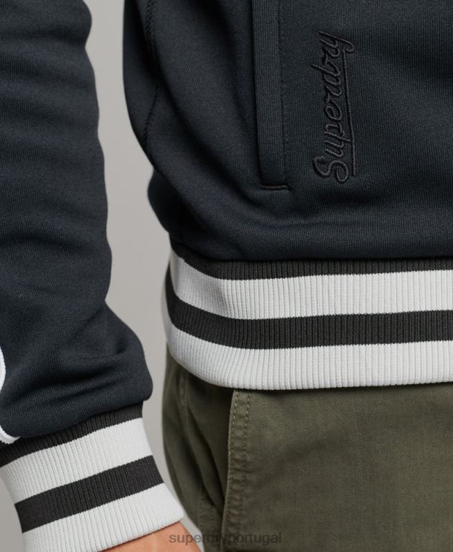 jaqueta de tricot suika homens cinza escuro roupas Superdry 2208H780