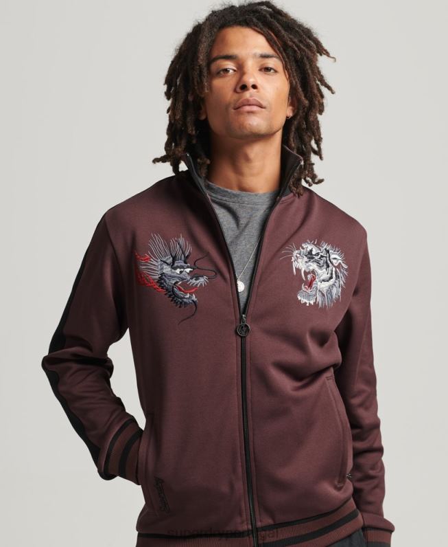 jaqueta de tricot suika homens vermelho roupas Superdry 2208H690