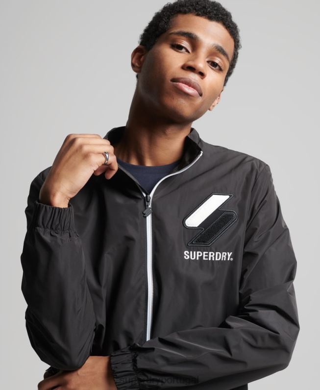 jaqueta de trilha homens preto roupas Superdry 2208H1172