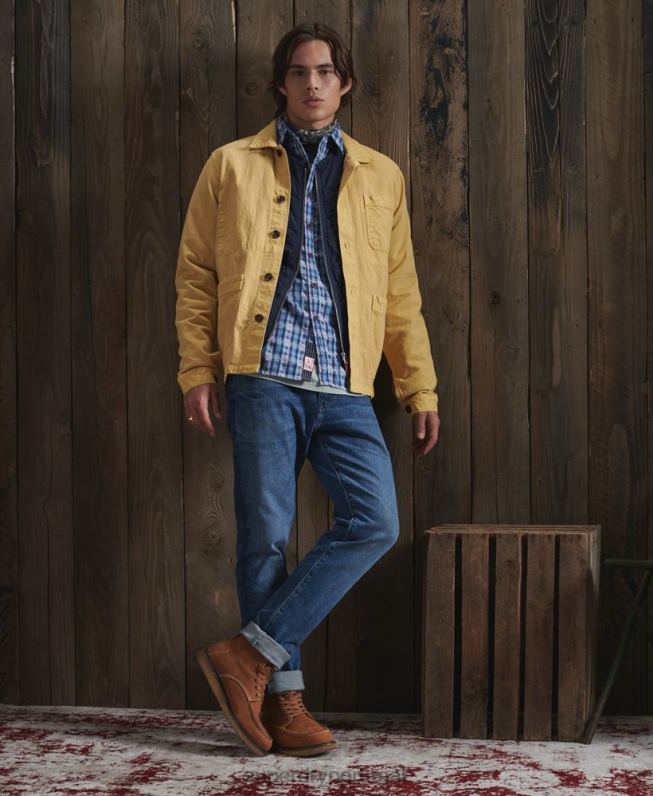 jaqueta dry artist edição limitada homens amarelo roupas Superdry 2208H4714