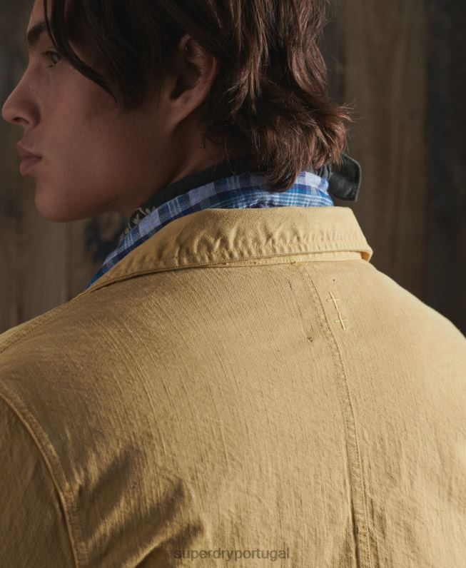 jaqueta dry artist edição limitada homens amarelo roupas Superdry 2208H4714