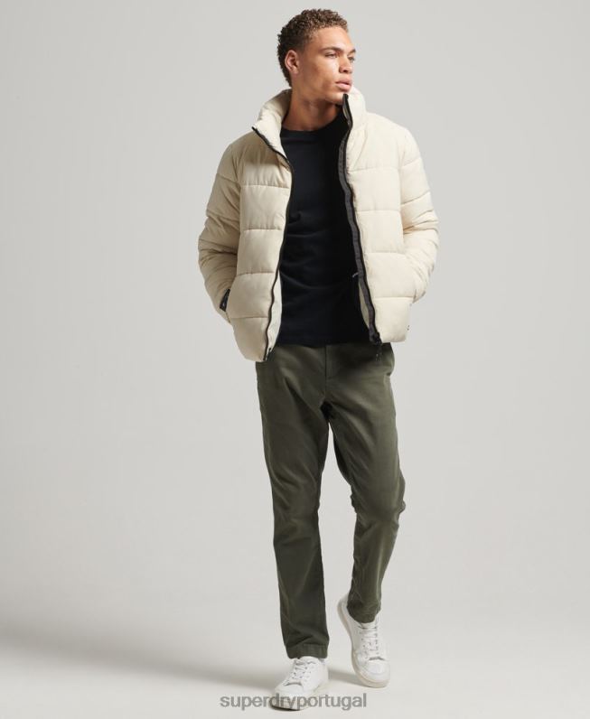 jaqueta esportiva sem capuz homens bege roupas Superdry 2208H996