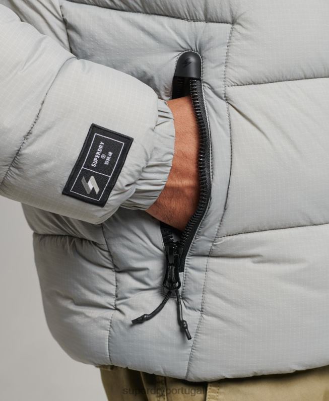 jaqueta esportiva sem capuz homens cinza claro roupas Superdry 2208H1059