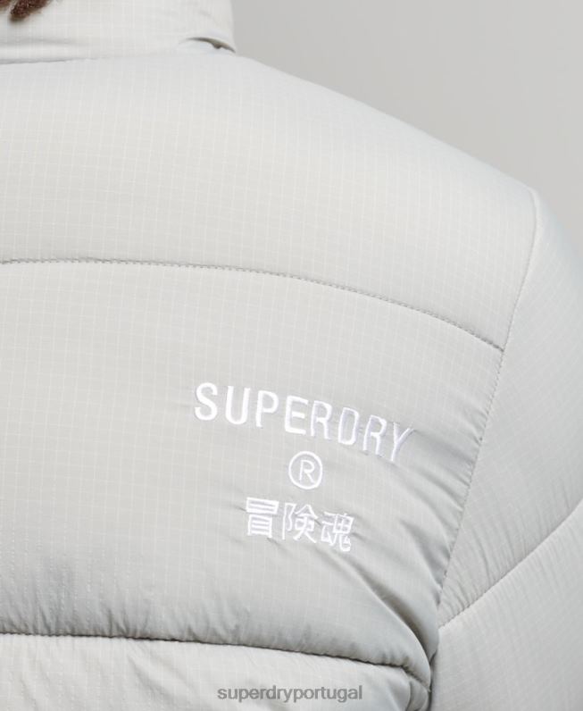 jaqueta esportiva sem capuz homens cinza claro roupas Superdry 2208H1059