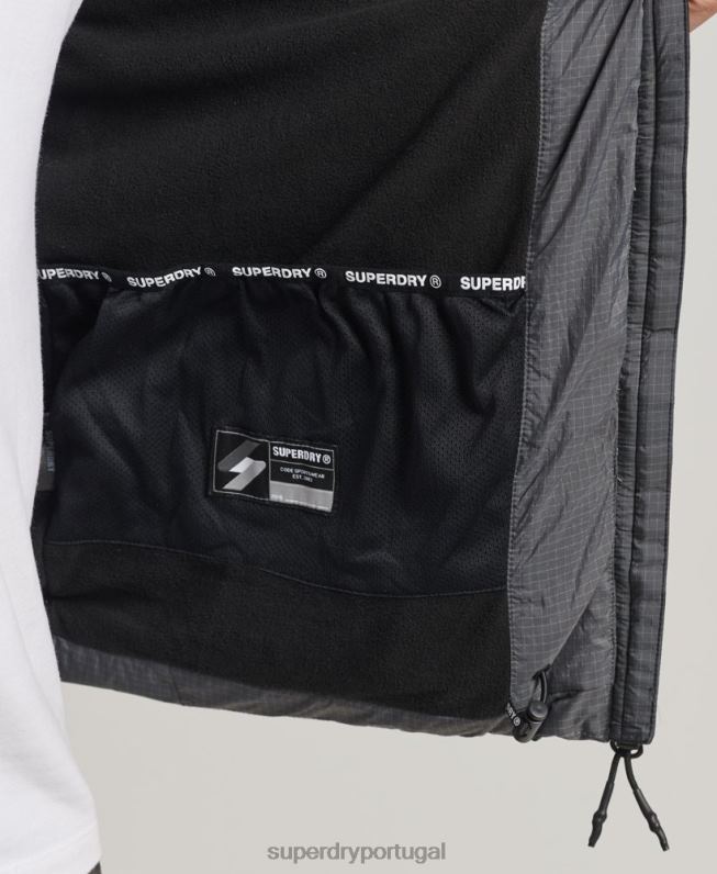 jaqueta esportiva sem capuz homens cinza roupas Superdry 2208H1022