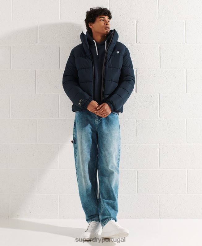 jaqueta esportiva sem capuz homens marinha roupas Superdry 2208H4676