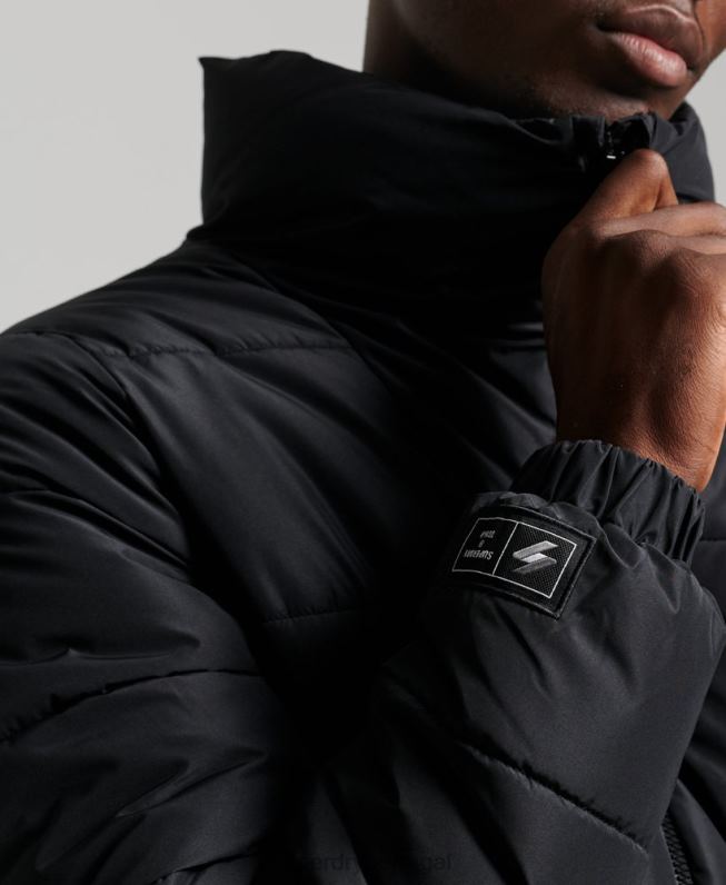 jaqueta esportiva sem capuz homens preto roupas Superdry 2208H1140