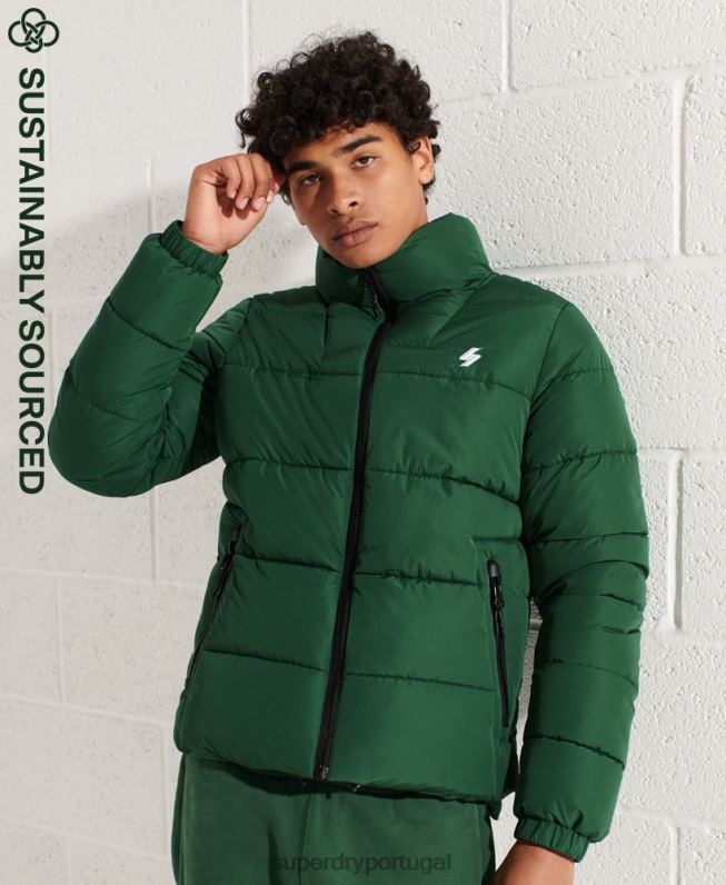 jaqueta esportiva sem capuz homens verde roupas Superdry 2208H4536