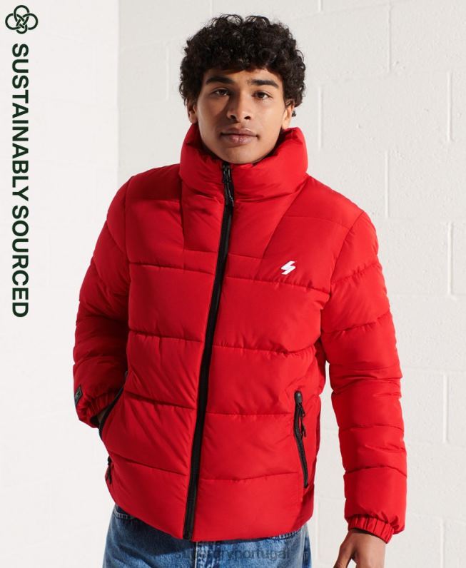 jaqueta esportiva sem capuz homens vermelho roupas Superdry 2208H4560