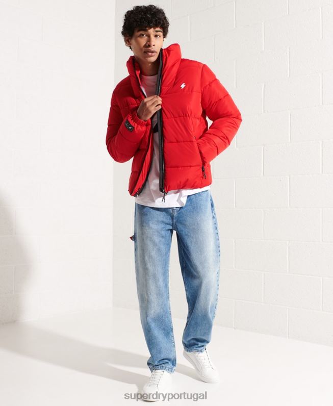 jaqueta esportiva sem capuz homens vermelho roupas Superdry 2208H4560