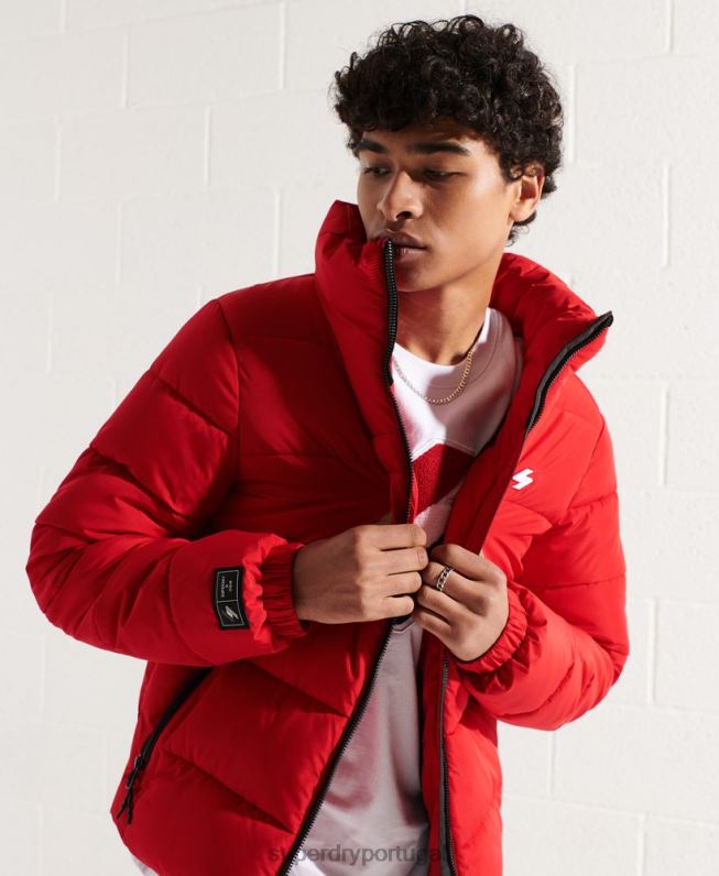 jaqueta esportiva sem capuz homens vermelho roupas Superdry 2208H4560