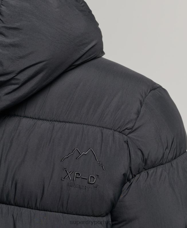jaqueta esportiva xpd com capuz homens preto roupas Superdry 2208H978